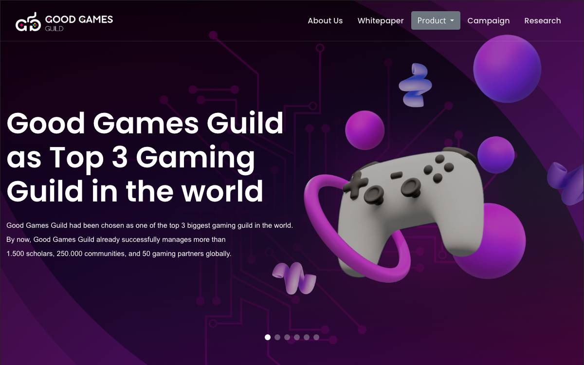 Good Games Guild website preview