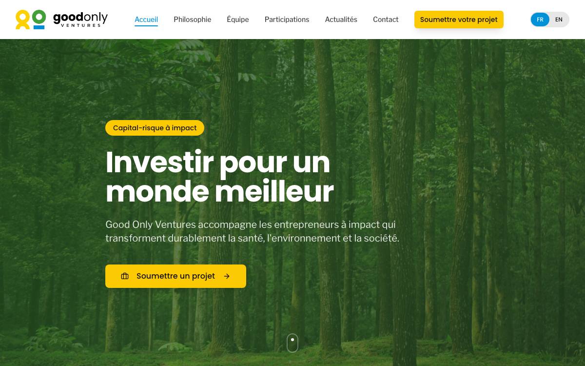 Good Only Ventures website preview