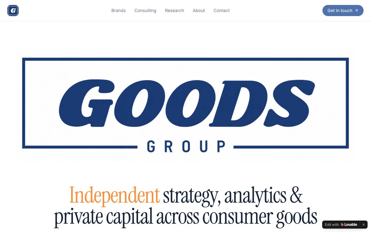 Goods Ventures website preview