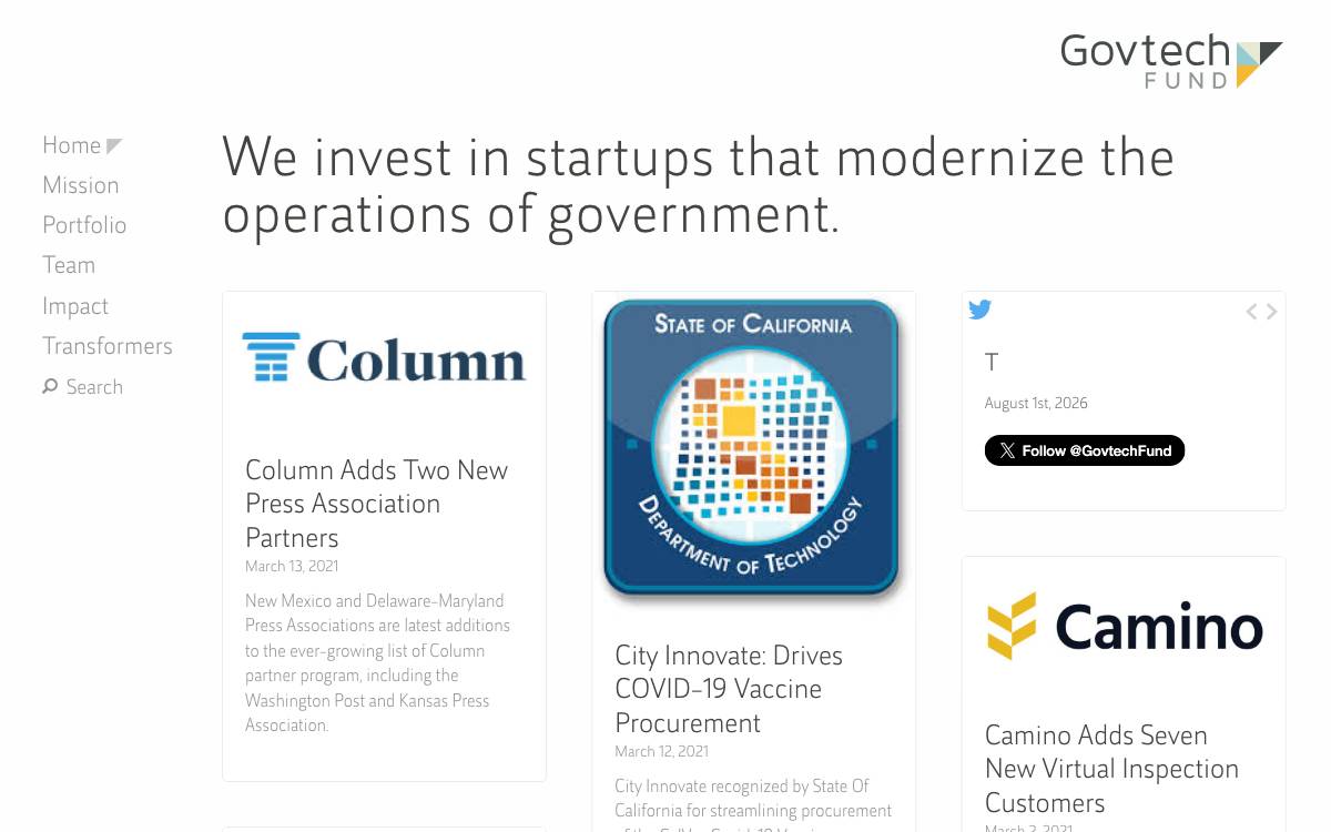 Govtech Fund website preview
