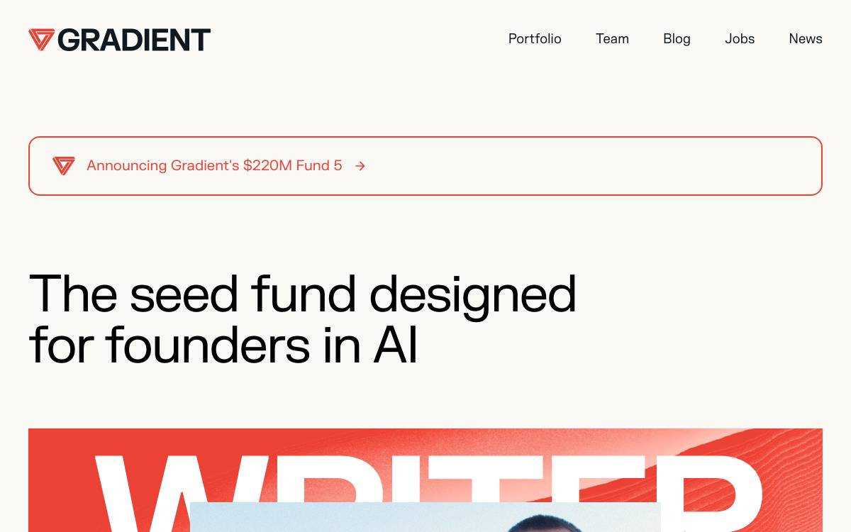 Gradient Ventures website preview