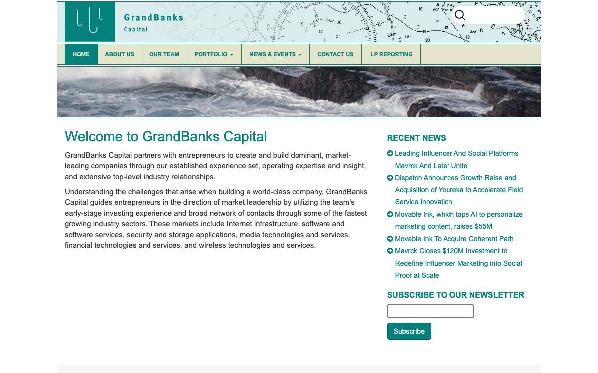 GrandBanks Capital website preview