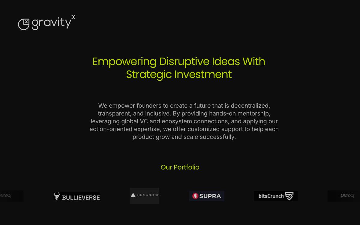 GravityX Capital website preview