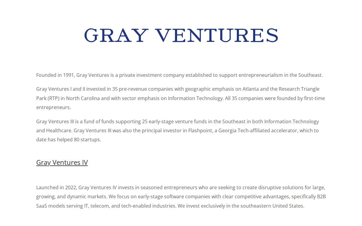Gray Ventures website preview