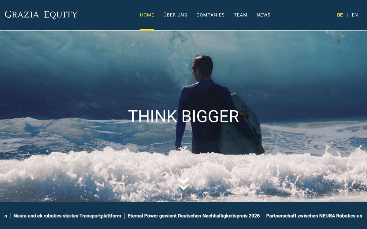 Grazia Equity GmbH website preview