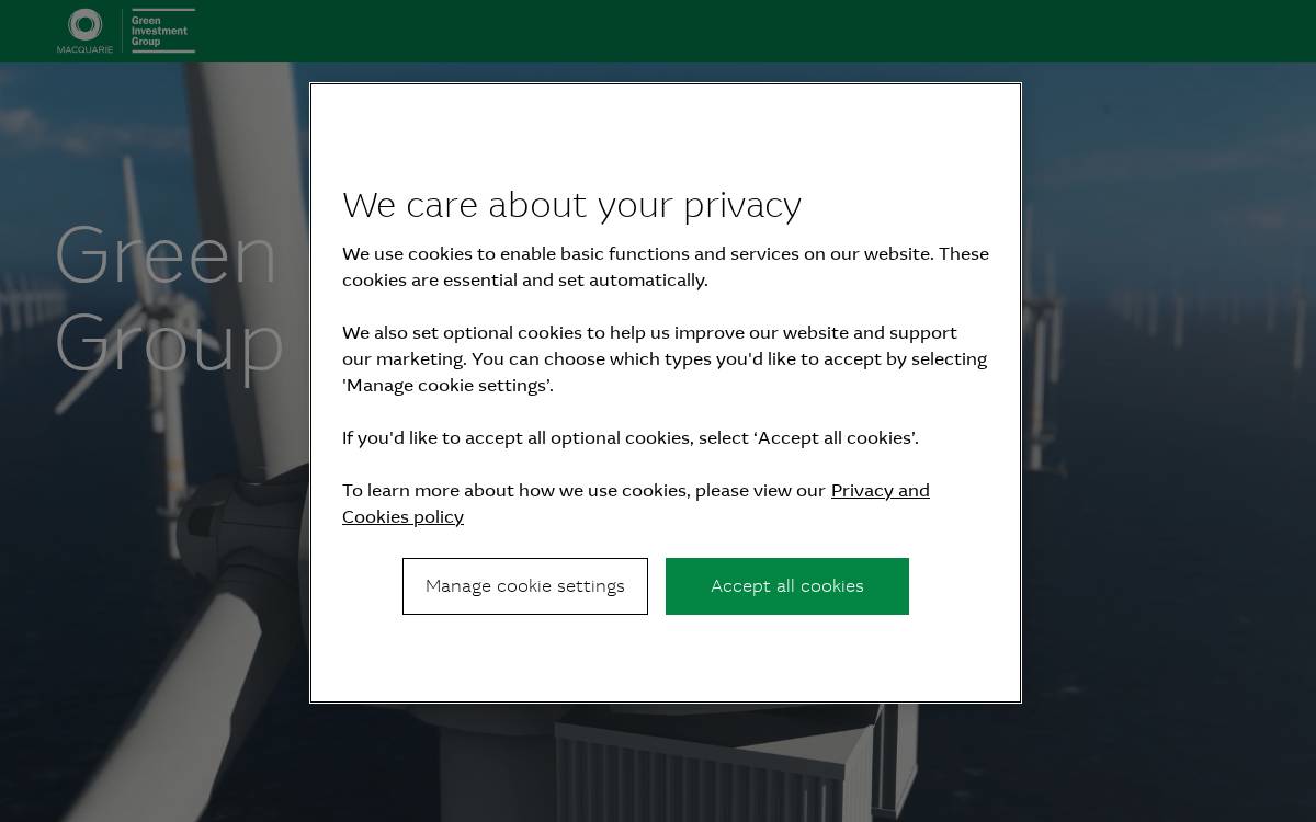 Green Investment Group website preview
