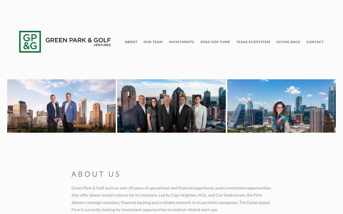 Green Park & Golf Ventures website preview