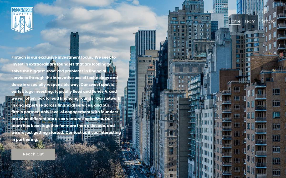 Green Visor Capital website preview