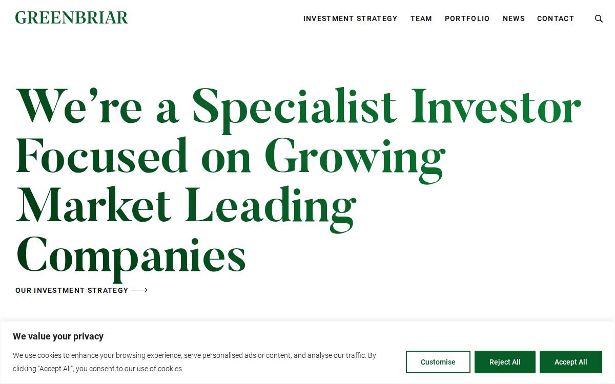 Greenbriar Equity Group website preview