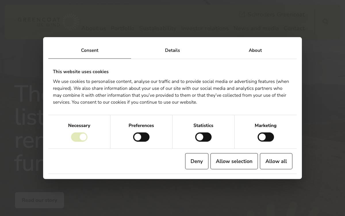 Greencoat Capital website preview