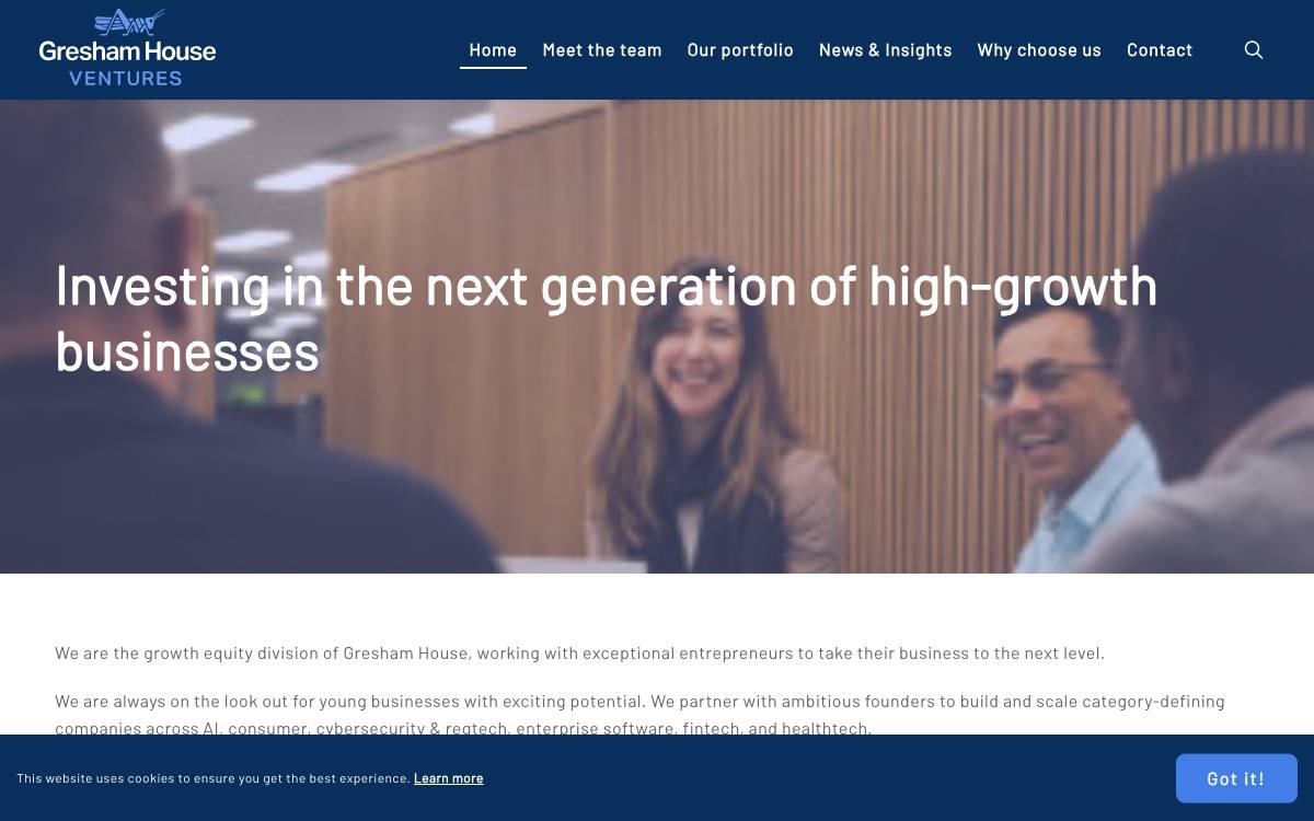 Gresham House Ventures website preview