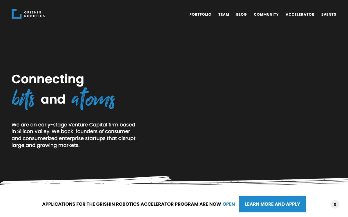 Grishin Robotics website preview