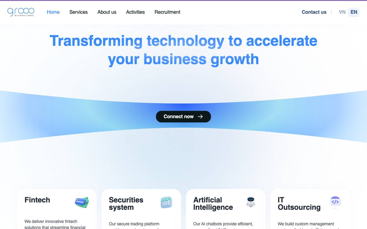 Grooo International website preview
