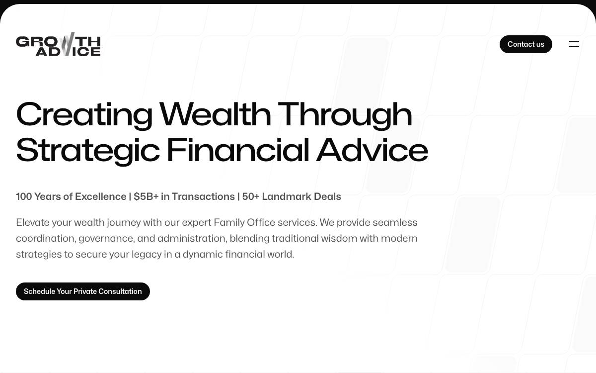 Growth Advice website preview
