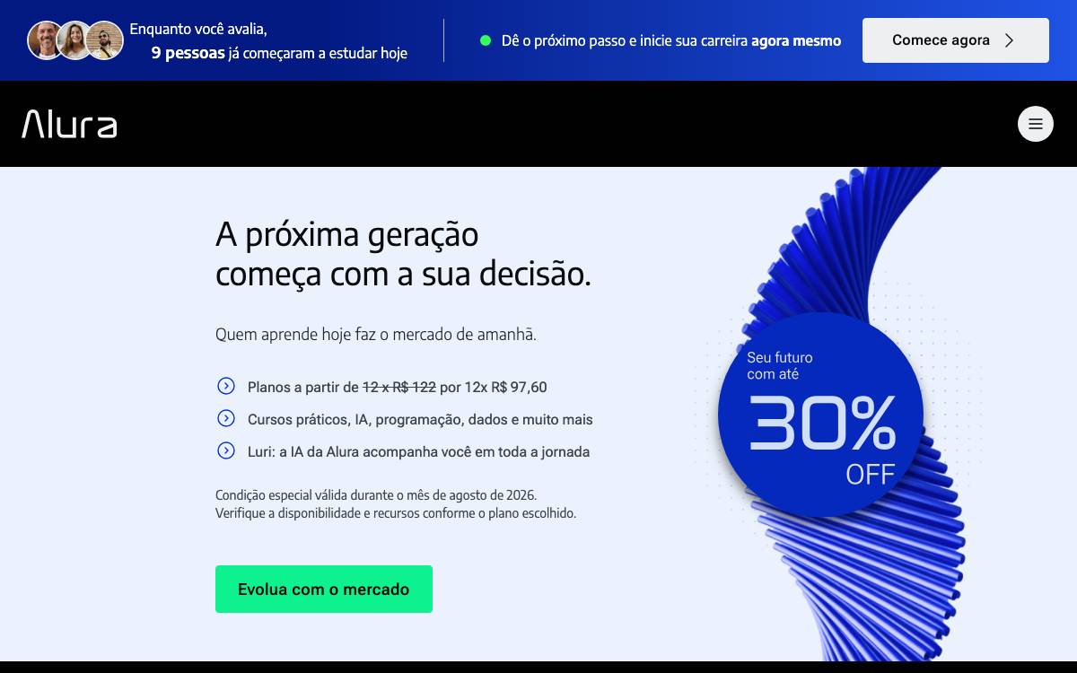 Grupo Alura website preview