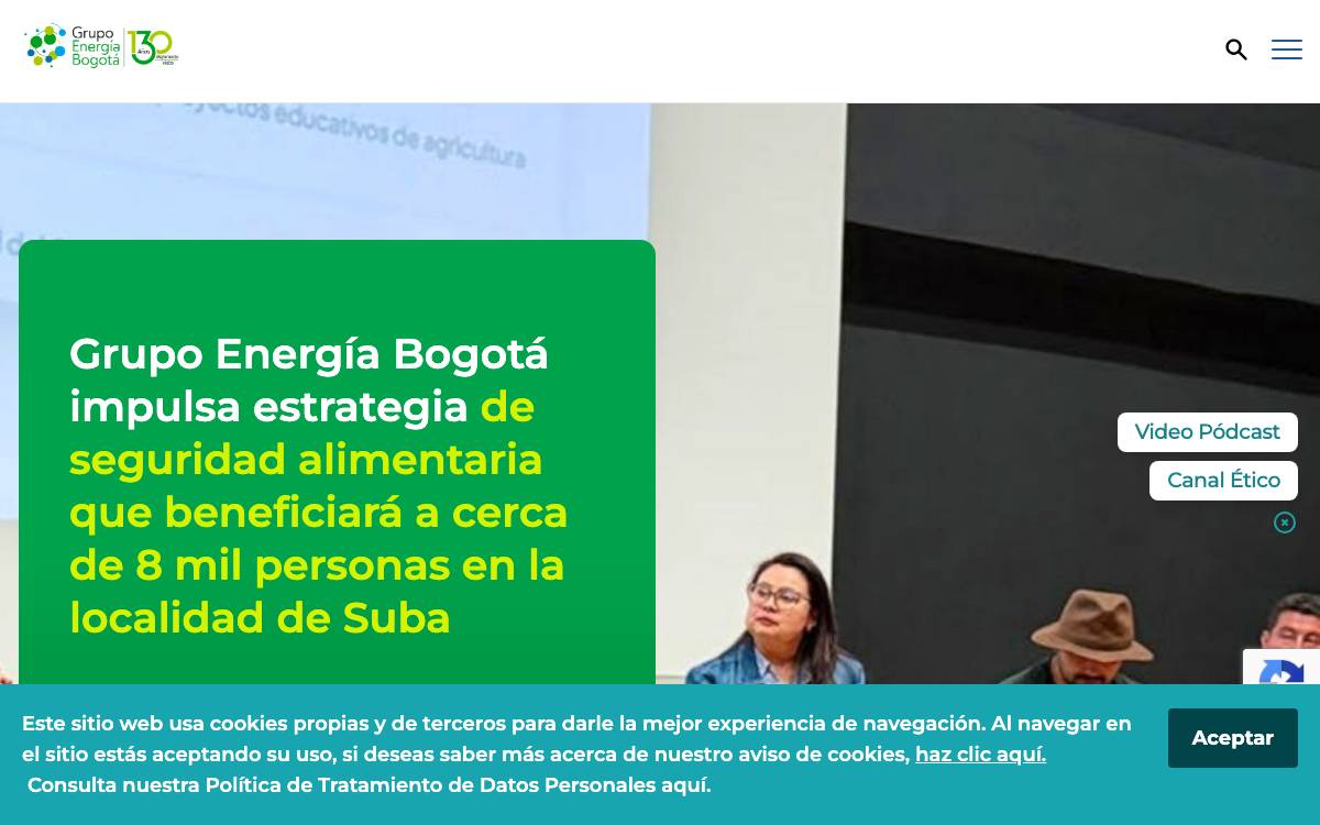Grupo Energía Bogotá innovation / VC allocation website preview