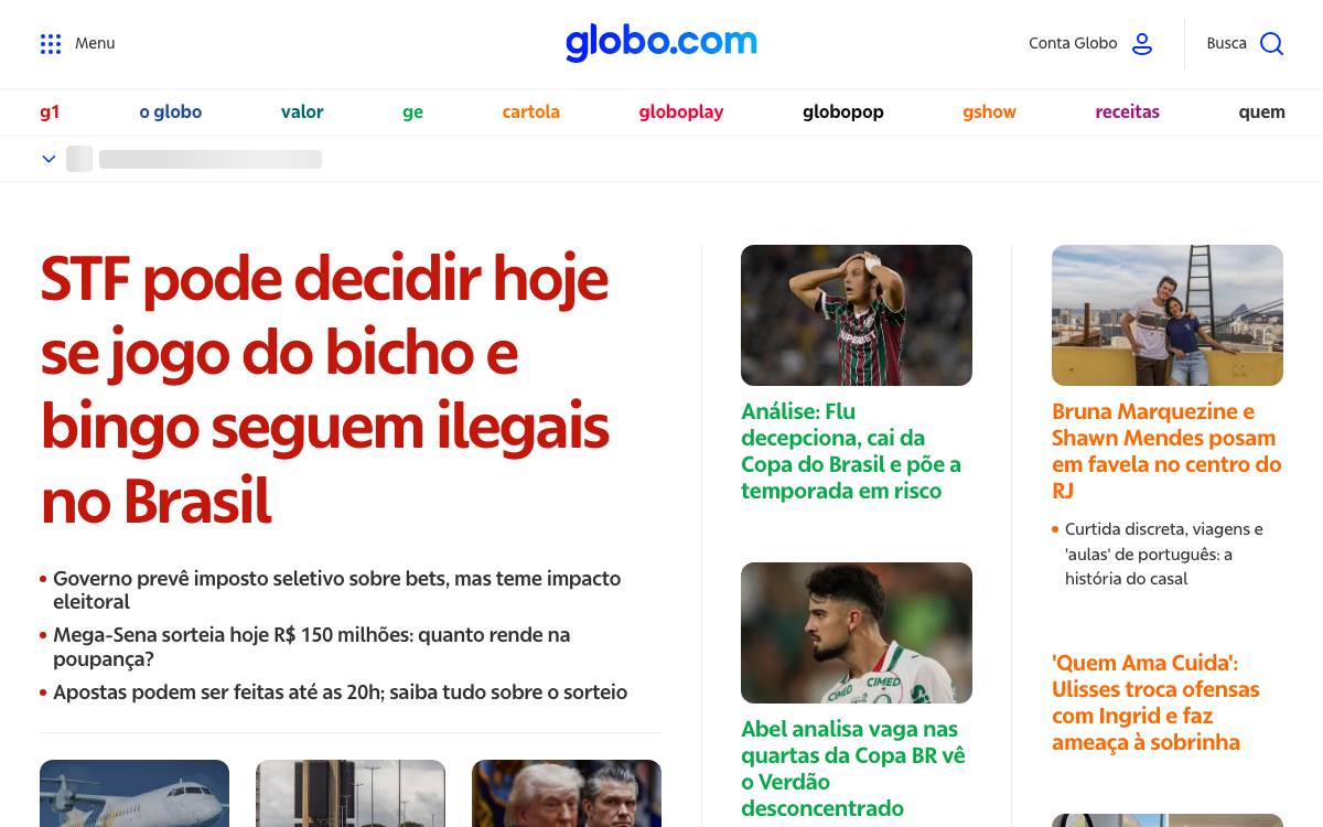 Grupo Globo - Mídia e Conteúdo website preview