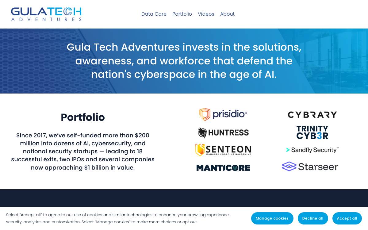 Gula Tech Adventures website preview