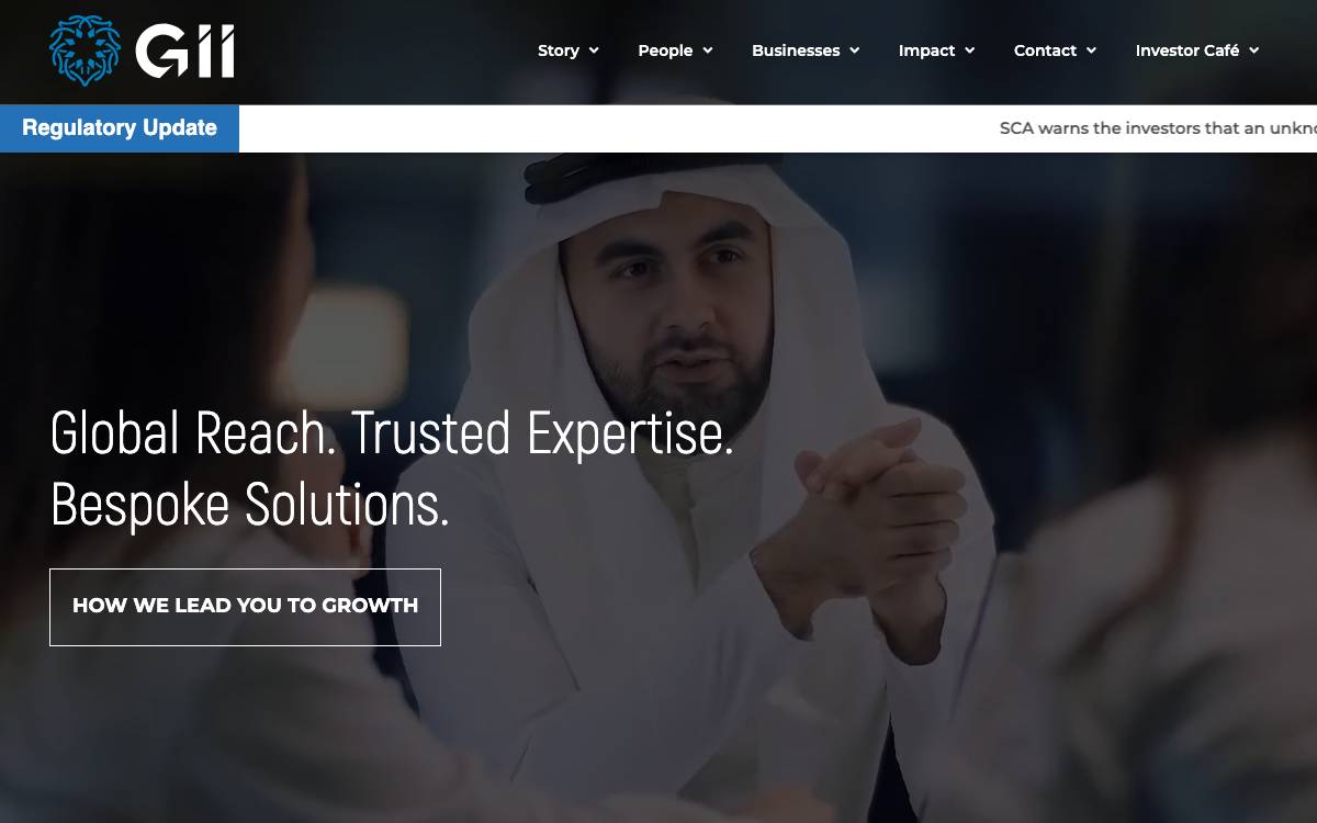 Gulf Islamic Investments LLC (GII) website preview