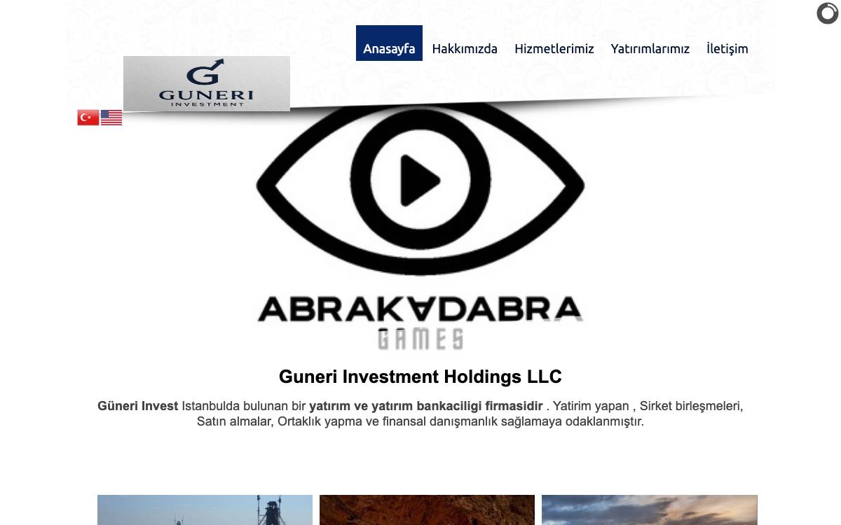 Güneri Invest website preview