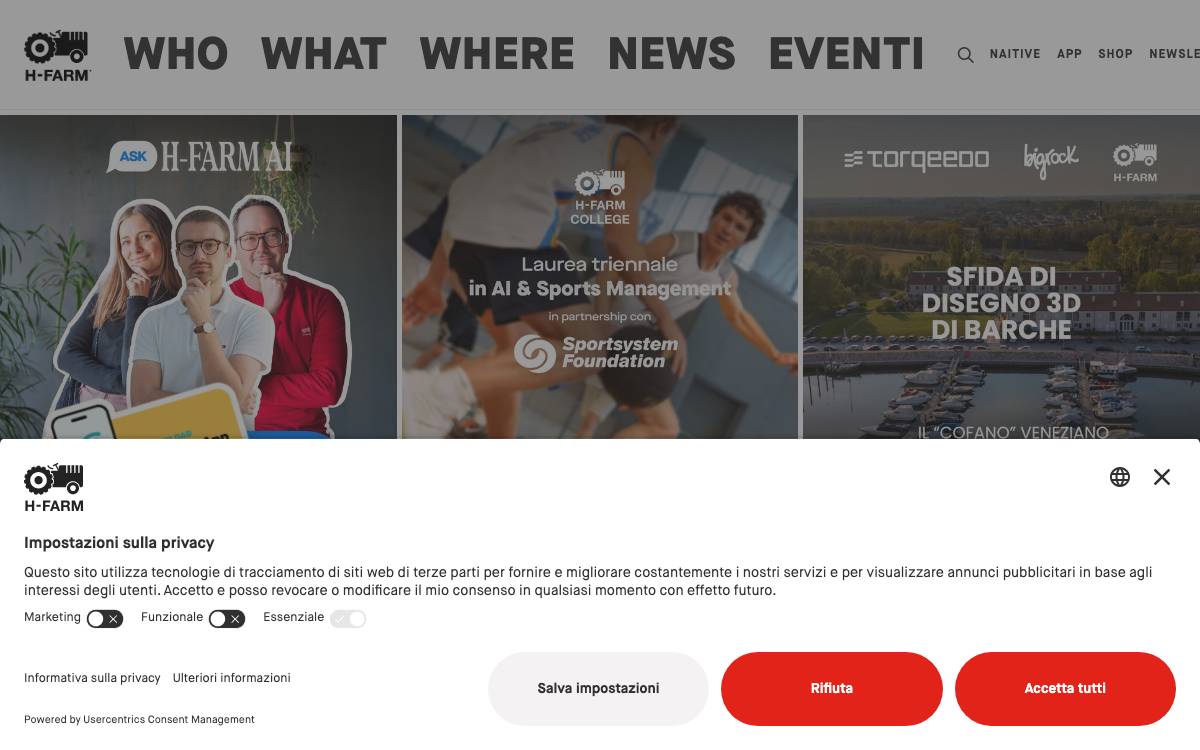 H-FARM website preview