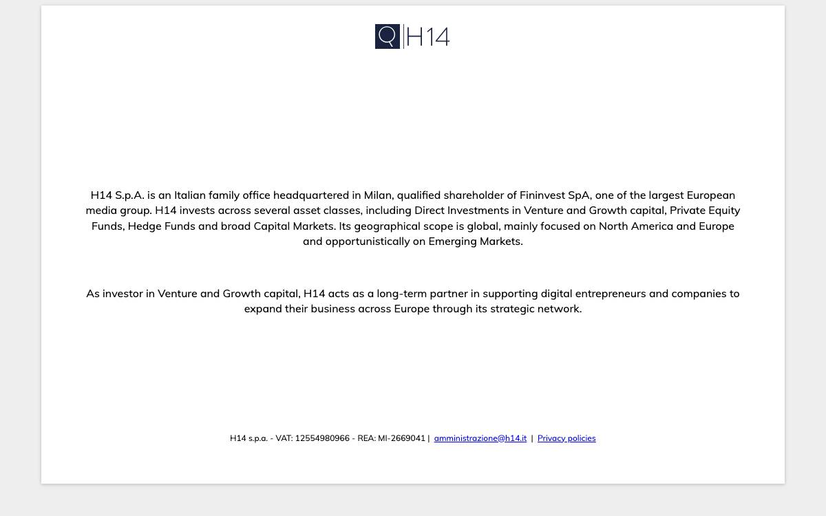 H14 website preview