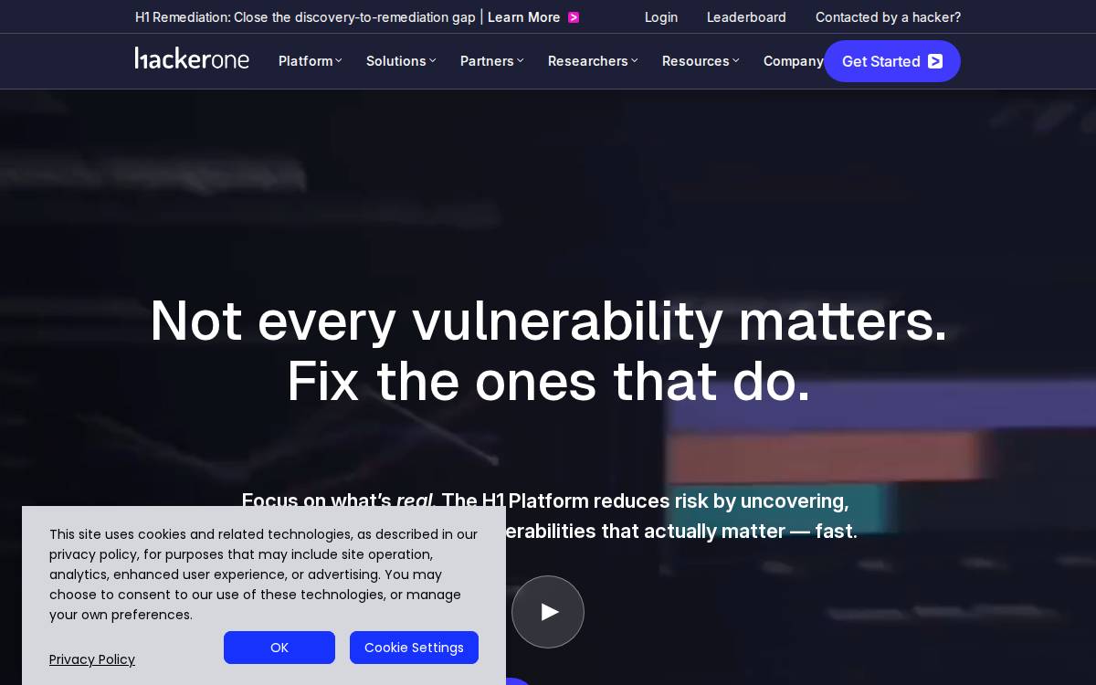 HackerOne website preview