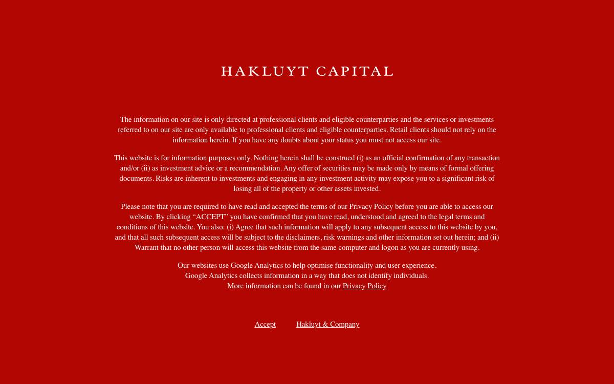 Hakluyt Capital website preview