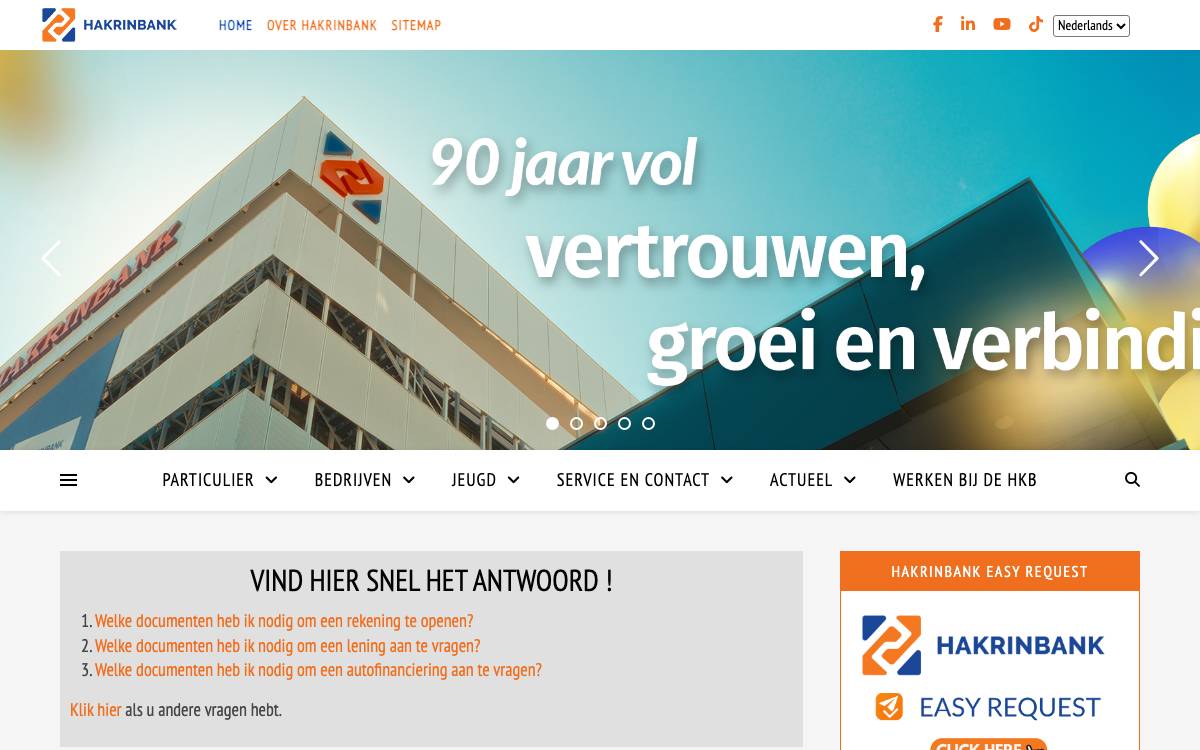 Hakrinbank website preview