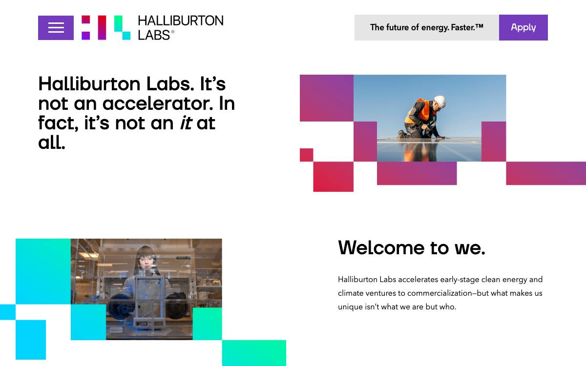 Halliburton Labs website preview