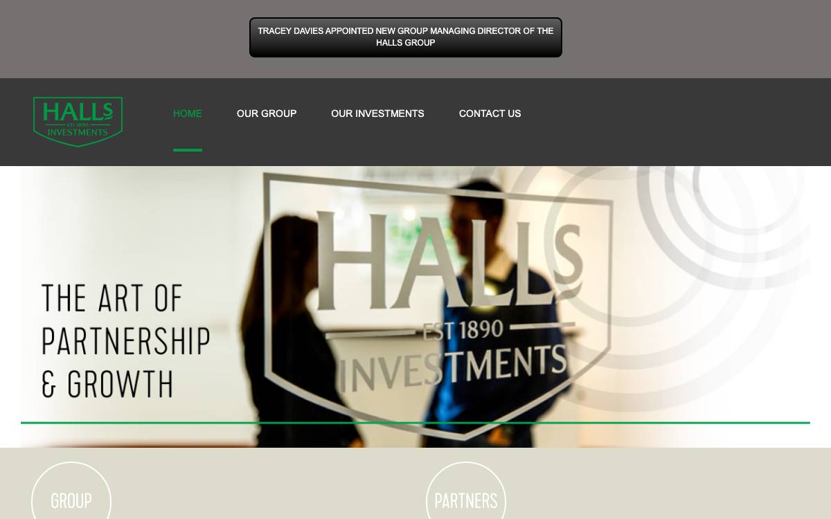 Halls Investments website preview