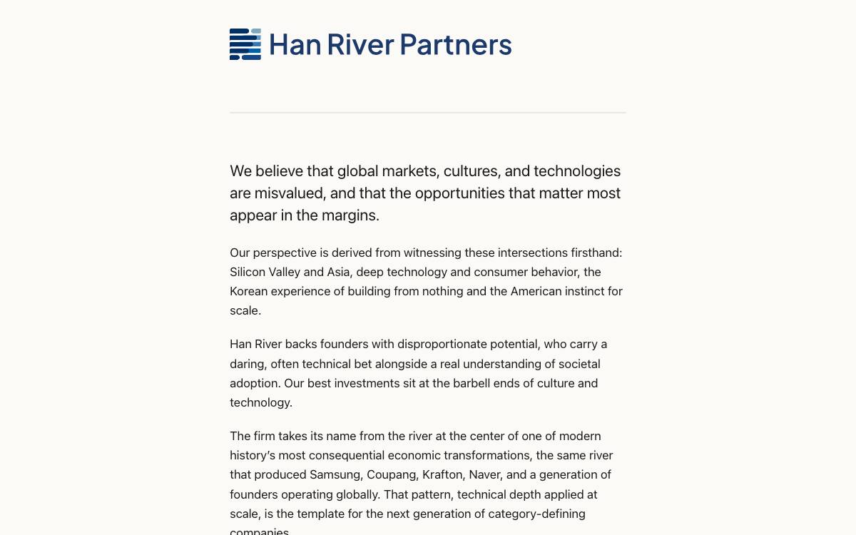 Han River Partners website preview