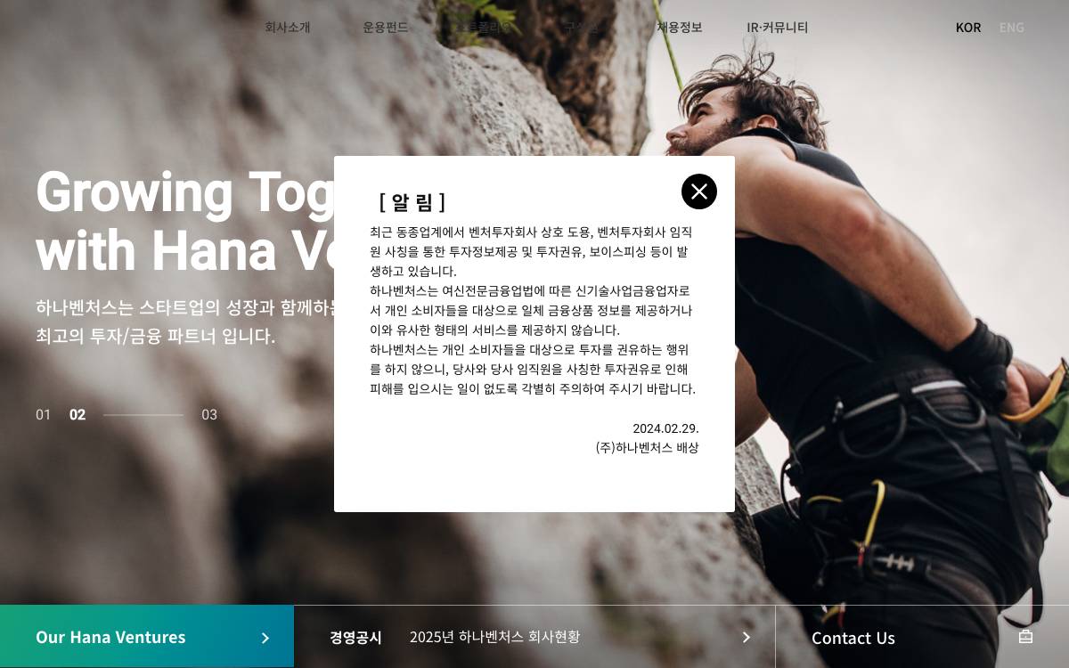 Hana Ventures website preview