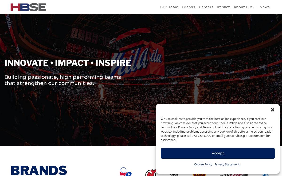 Harris Blitzer Sports & Entertainment website preview