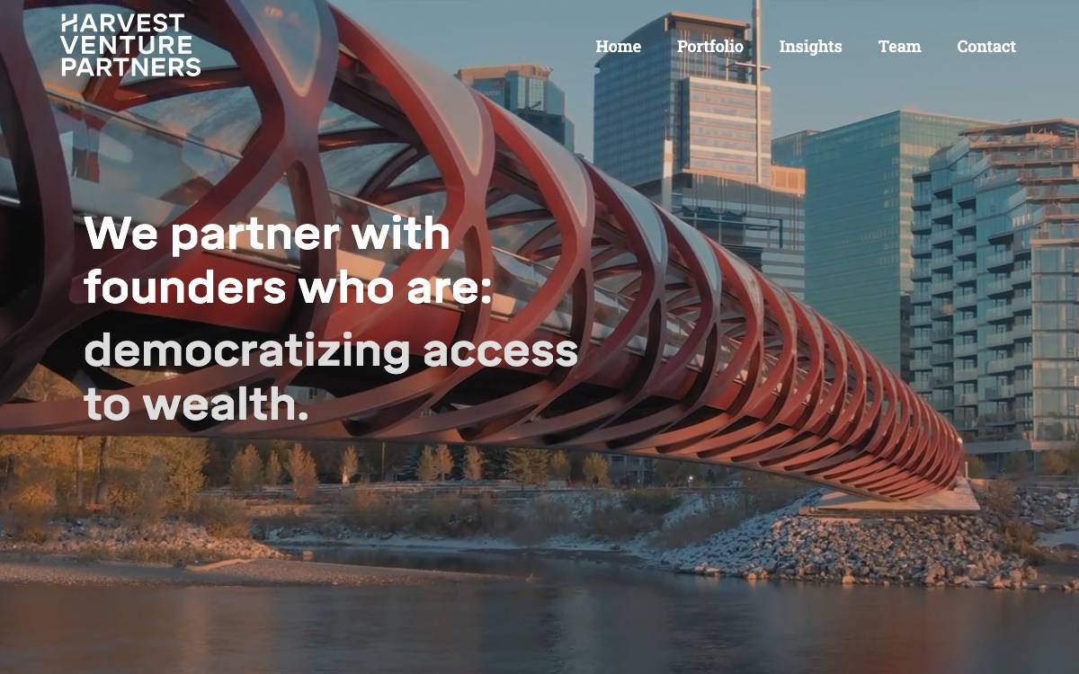 Harvest Venture Partners website preview