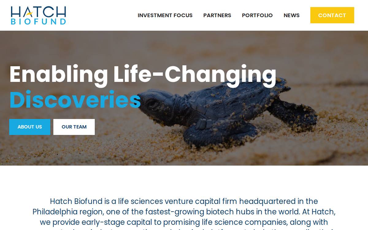 Hatch BioFund website preview