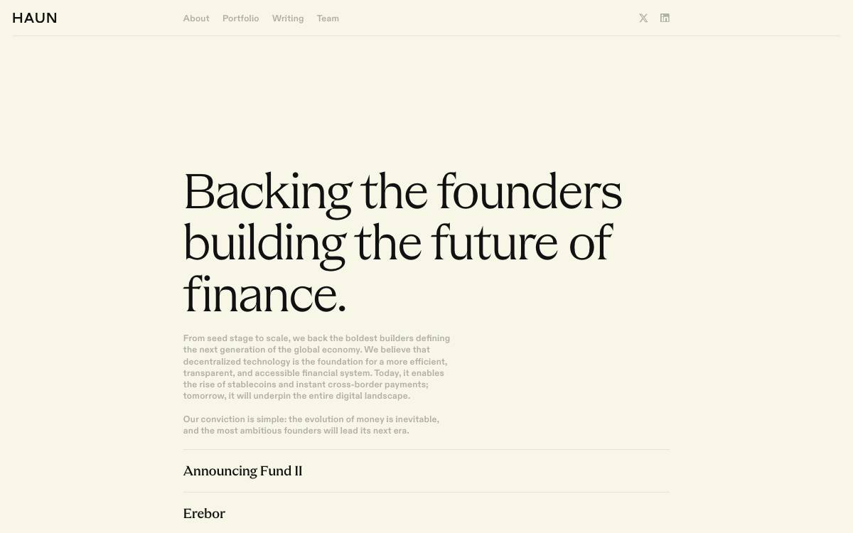 Haun Ventures website preview
