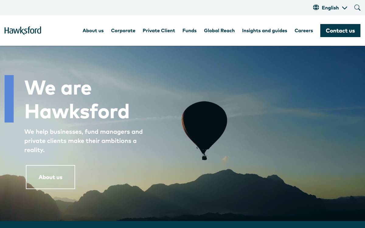Hawksford website preview