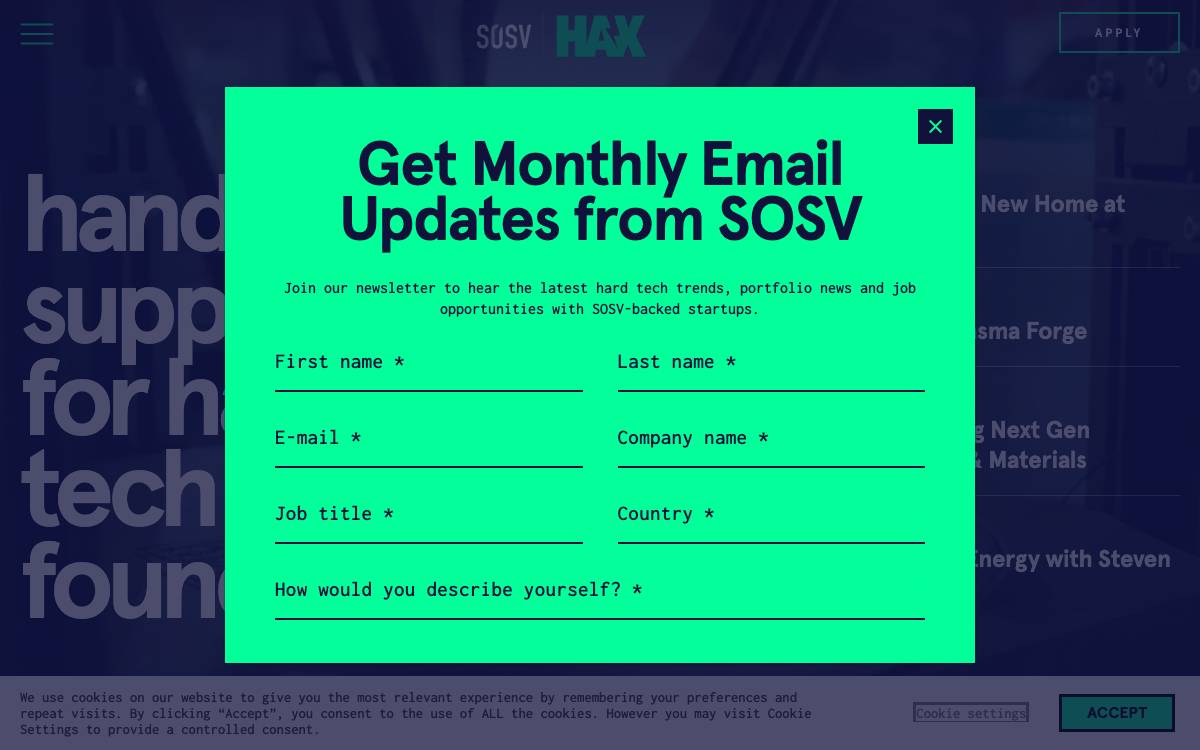 HAX website preview