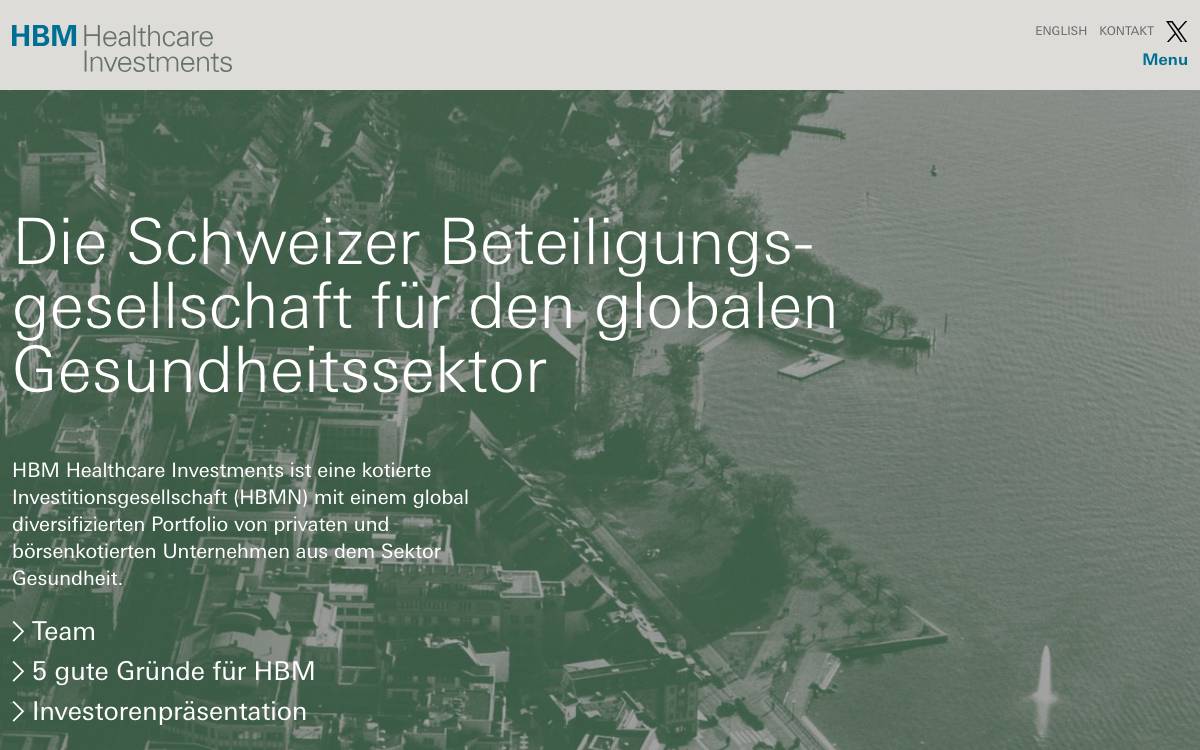 HBM Healthcare Investments website preview