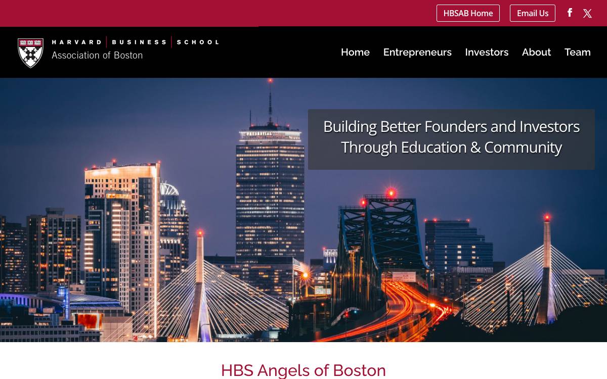 HBS Angels of Boston website preview
