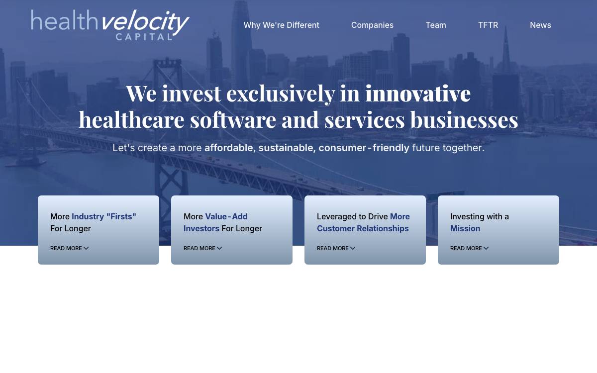 Health Velocity Capital website preview