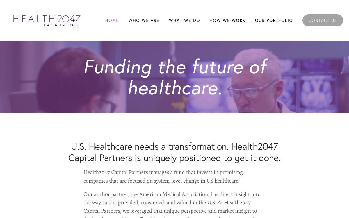Health2047 Capital Partners LLC website preview