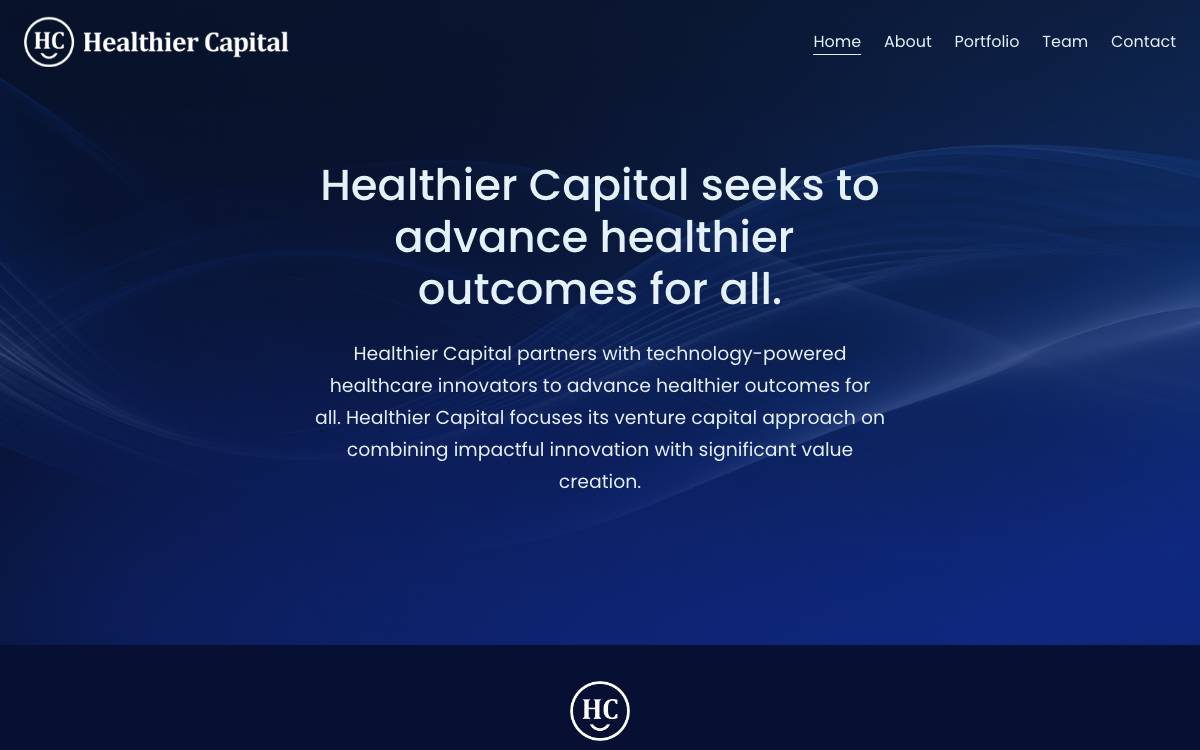 Healthier Capital website preview