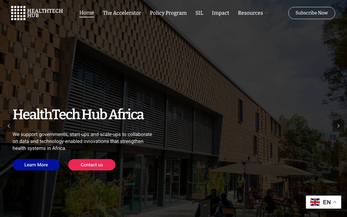 HealthTech Hub Africa website preview