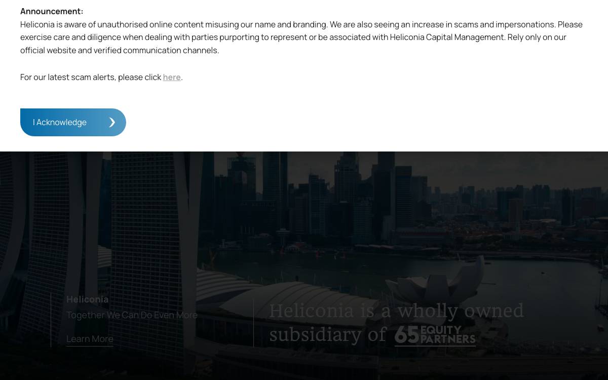 Heliconia Capital website preview