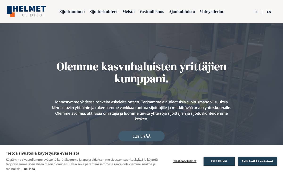 Helmet Capital website preview