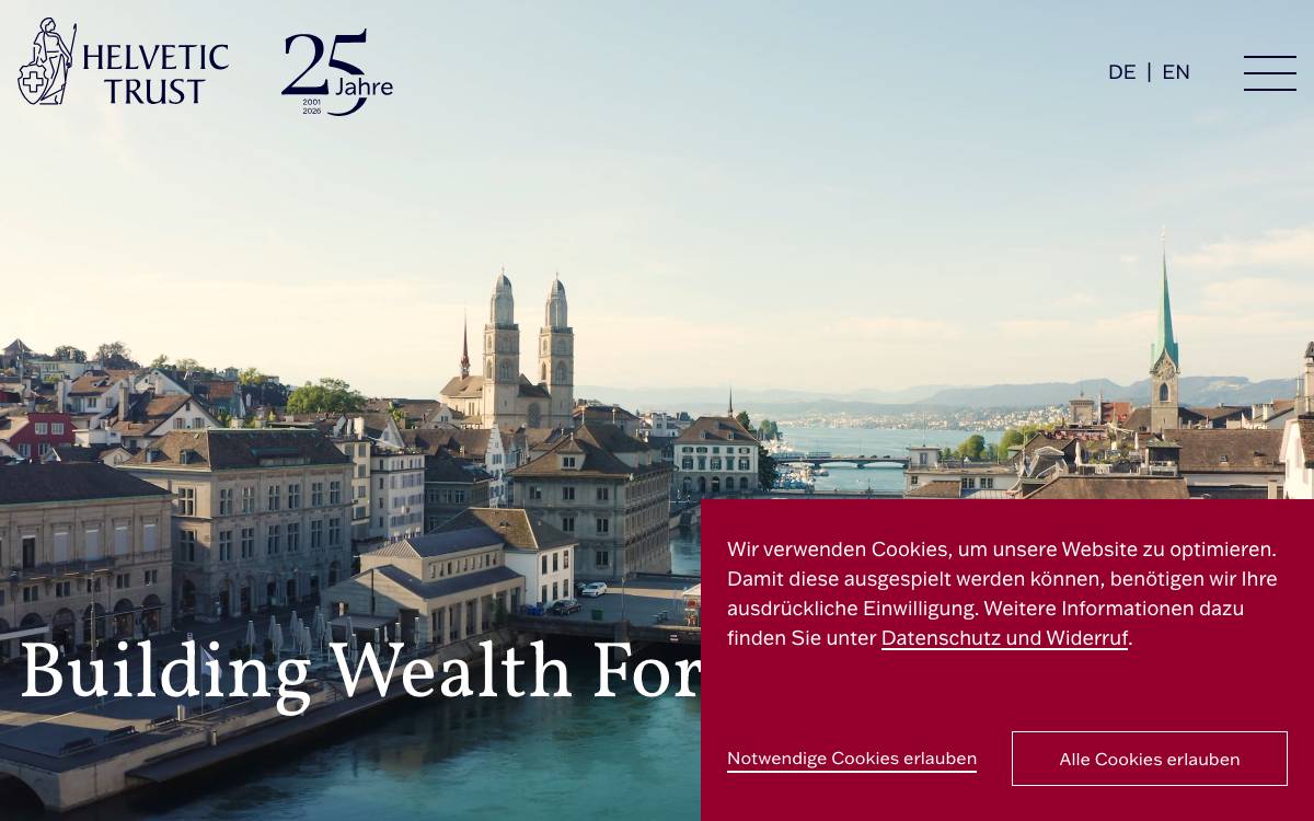 Helvetic Trust AG website preview
