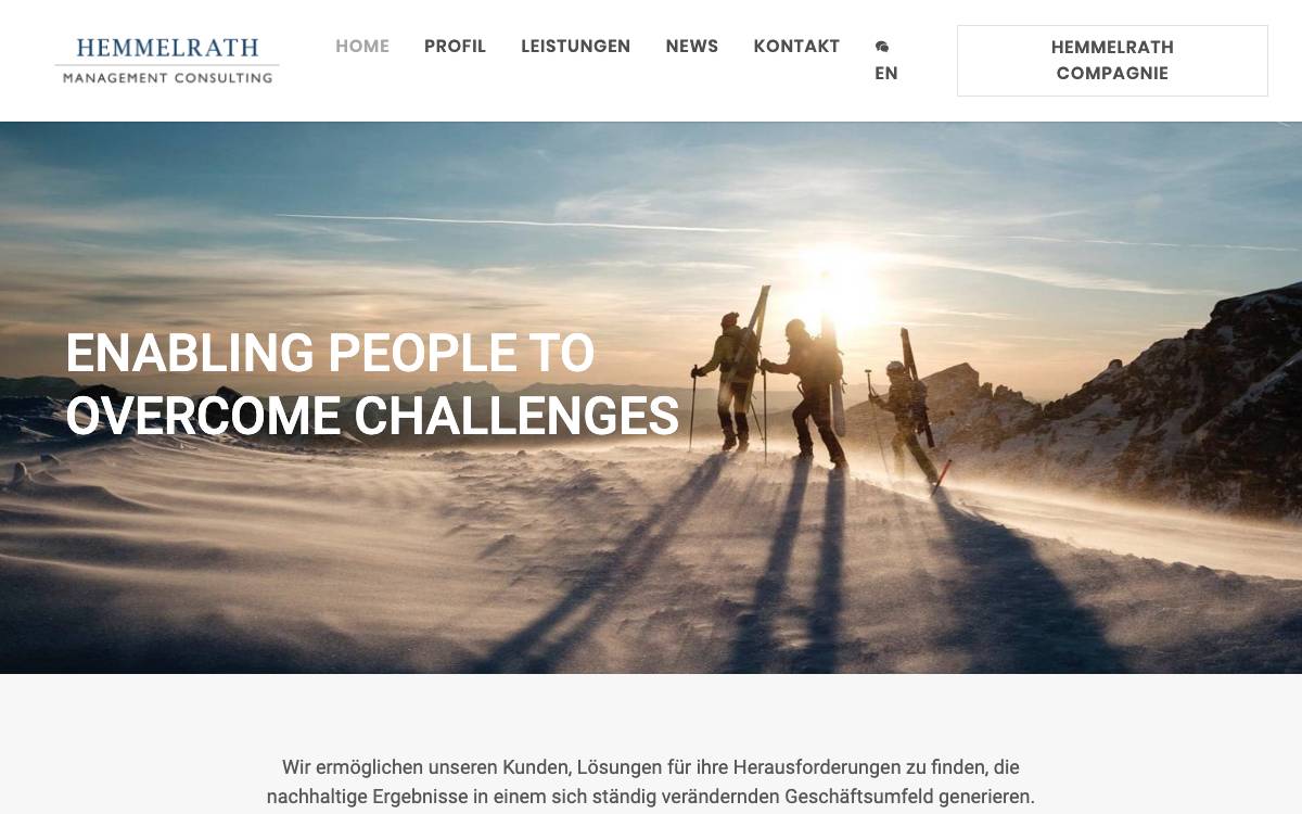 Hemmelrath Management Consulting GmbH website preview