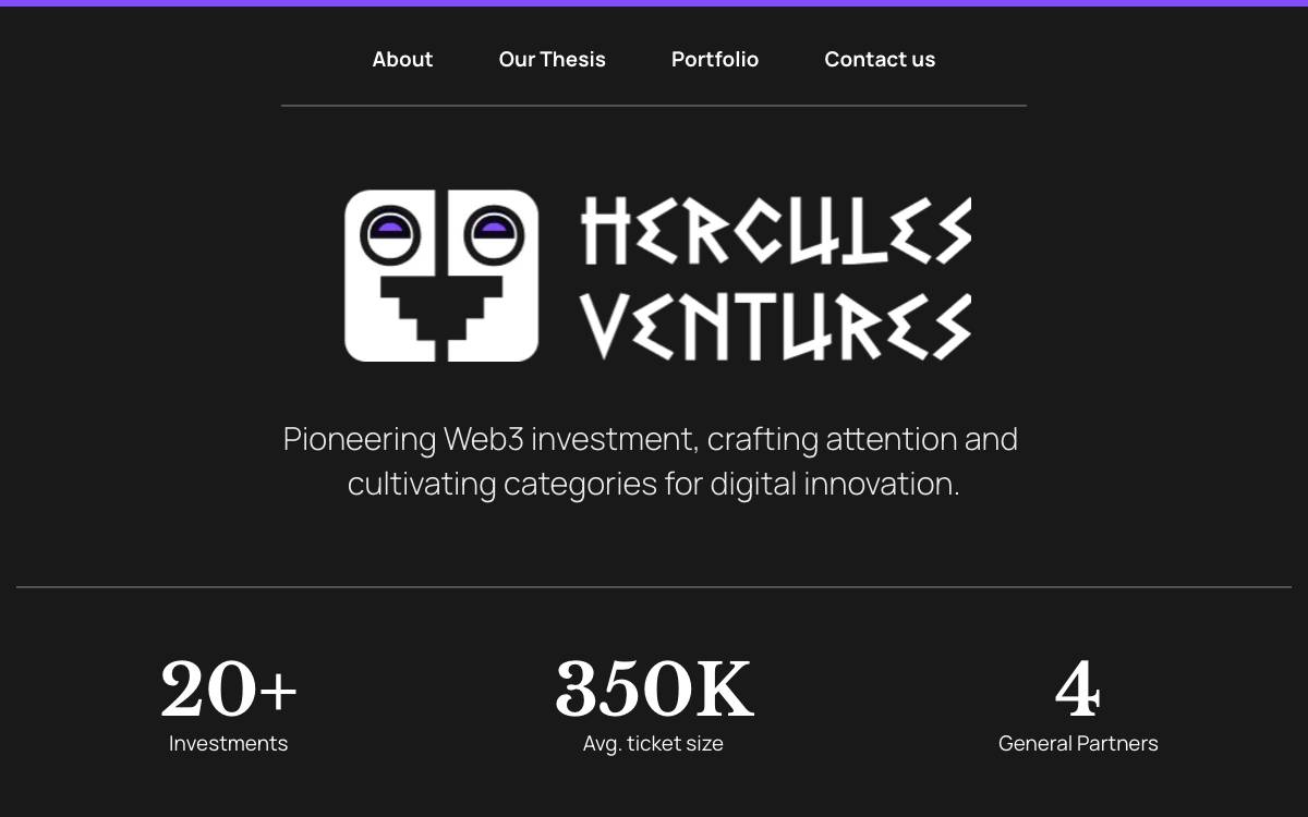 HerculesDAO website preview